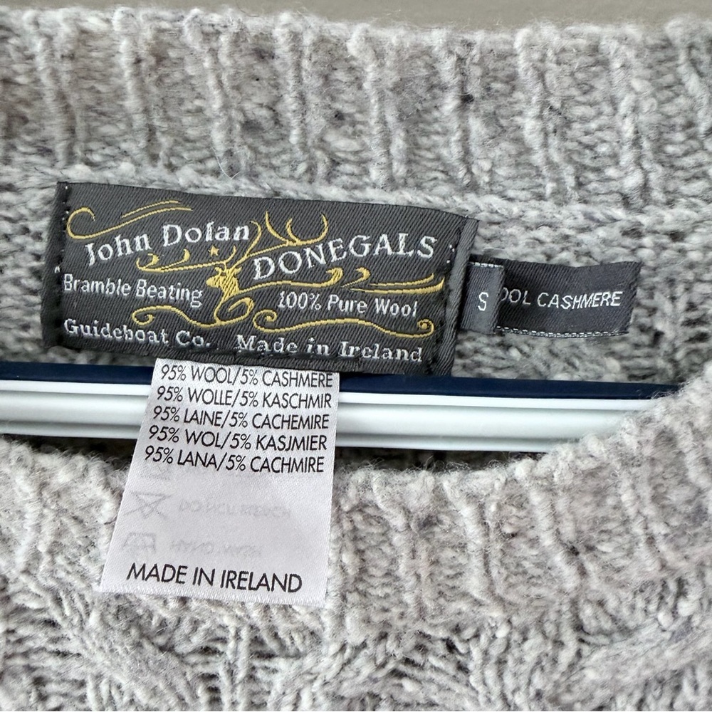 NWOT John Dolan Donegals Guideboat Co. Irish Wool Cashmere Sweater S - Picture 3 of 6